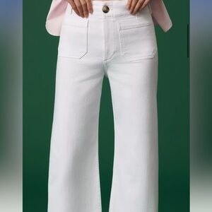 Anthropologie: The Colette Crop Wide-Leg Jeans by Maeve in size 27 in white